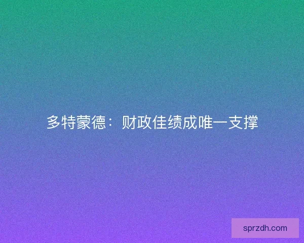多特蒙德：财政佳绩成唯一支撑